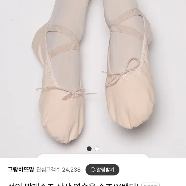 성인 발레슈즈 산샤 연습용 슈즈(X밴딩) 235사이즈