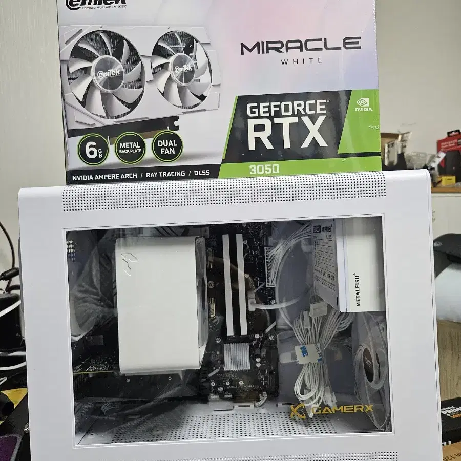 12400f, RTX3050 화이트 ITX 컴퓨터 팝니다.