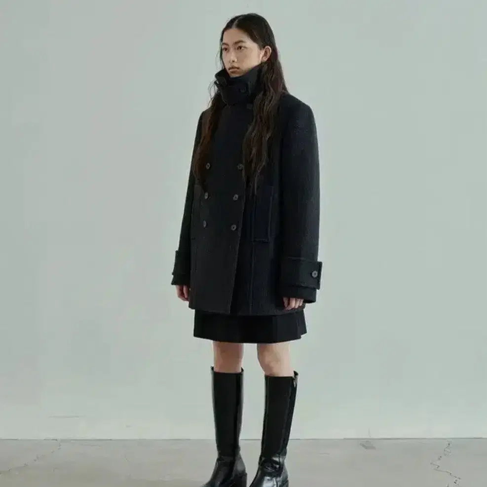 유니폼브릿지 우먼 울 피코트 wool pea coat 챠콜