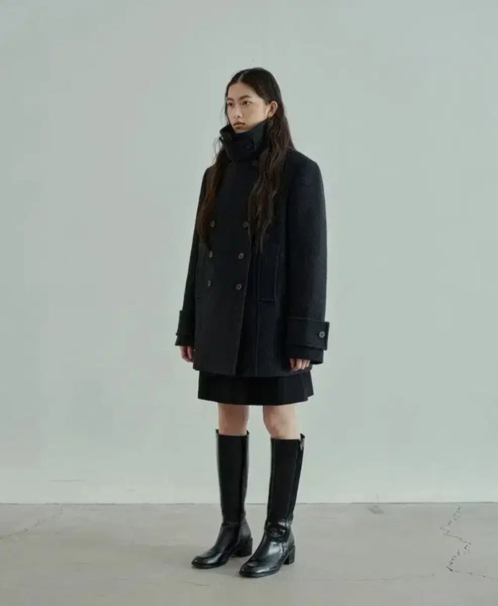 유니폼브릿지 우먼 울 피코트 wool pea coat 챠콜