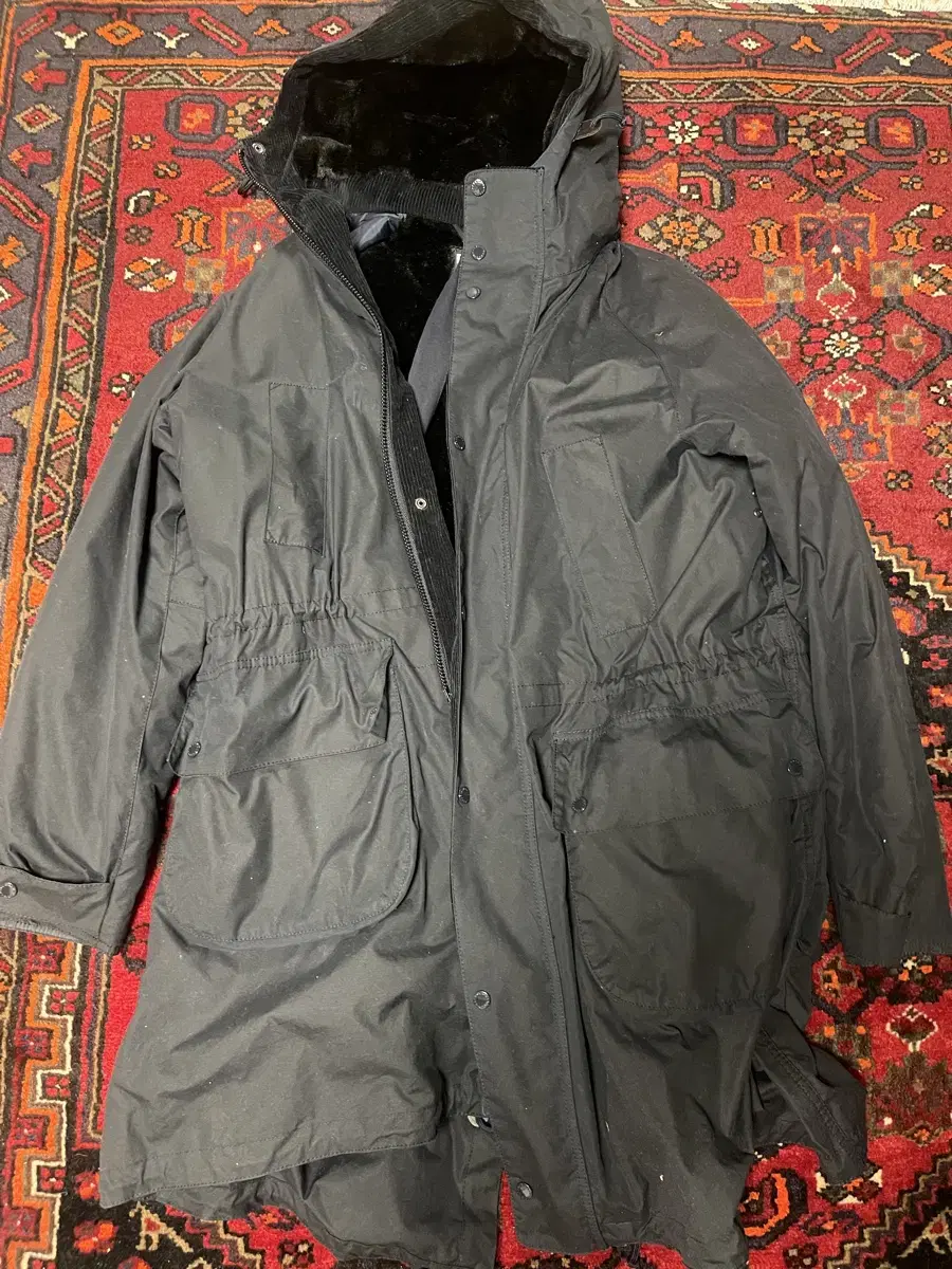 Engineered Garments Barbour Wax Highland Parka Navy XL (110)