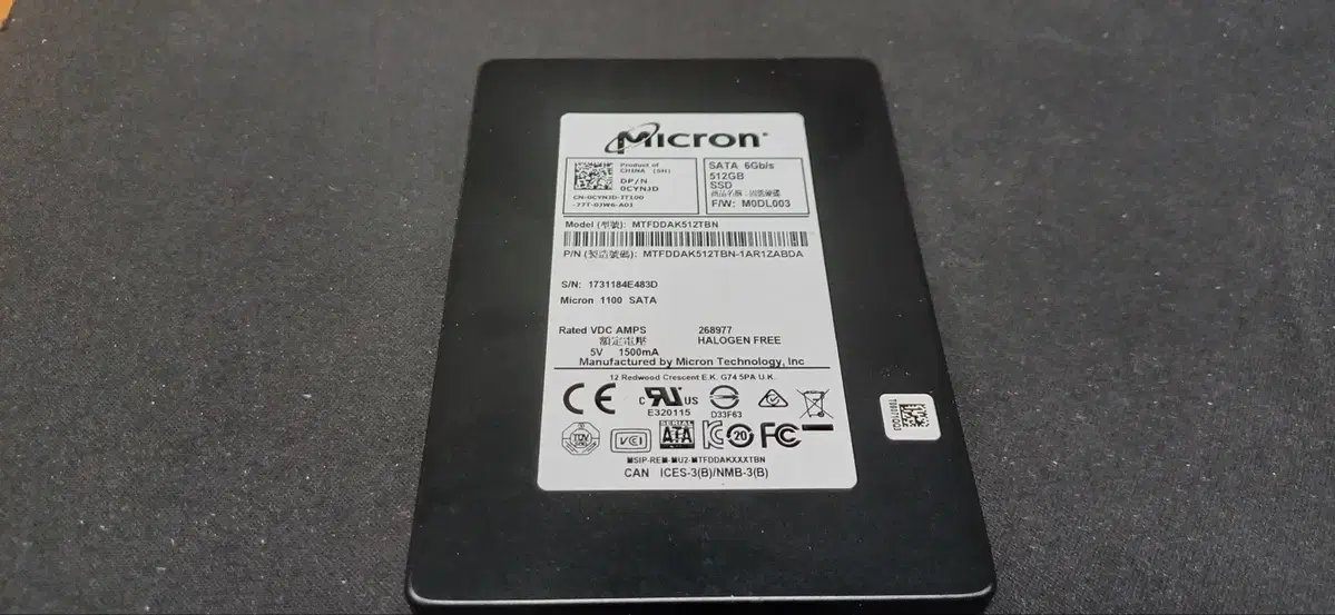 중고. ssd500g micron