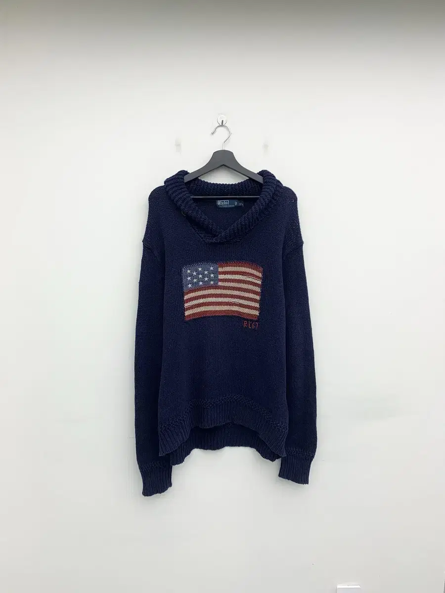 Polo Ralph Lauren Navy Shawl Kara Star-Spangled Sweater