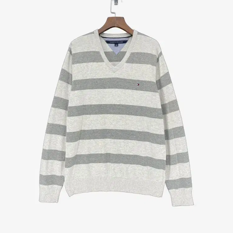 (L) Tommy Hilfiger V-neck striped knit for Men