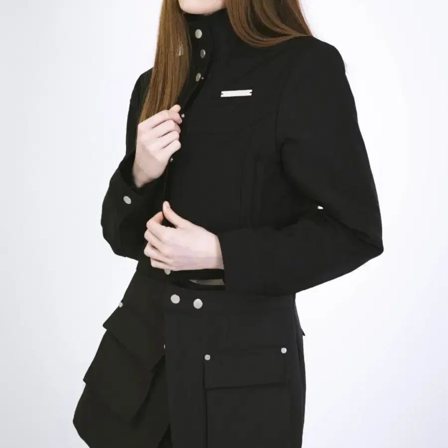 SIS-A  HIGH NECK SNAP JACKET / BLACK