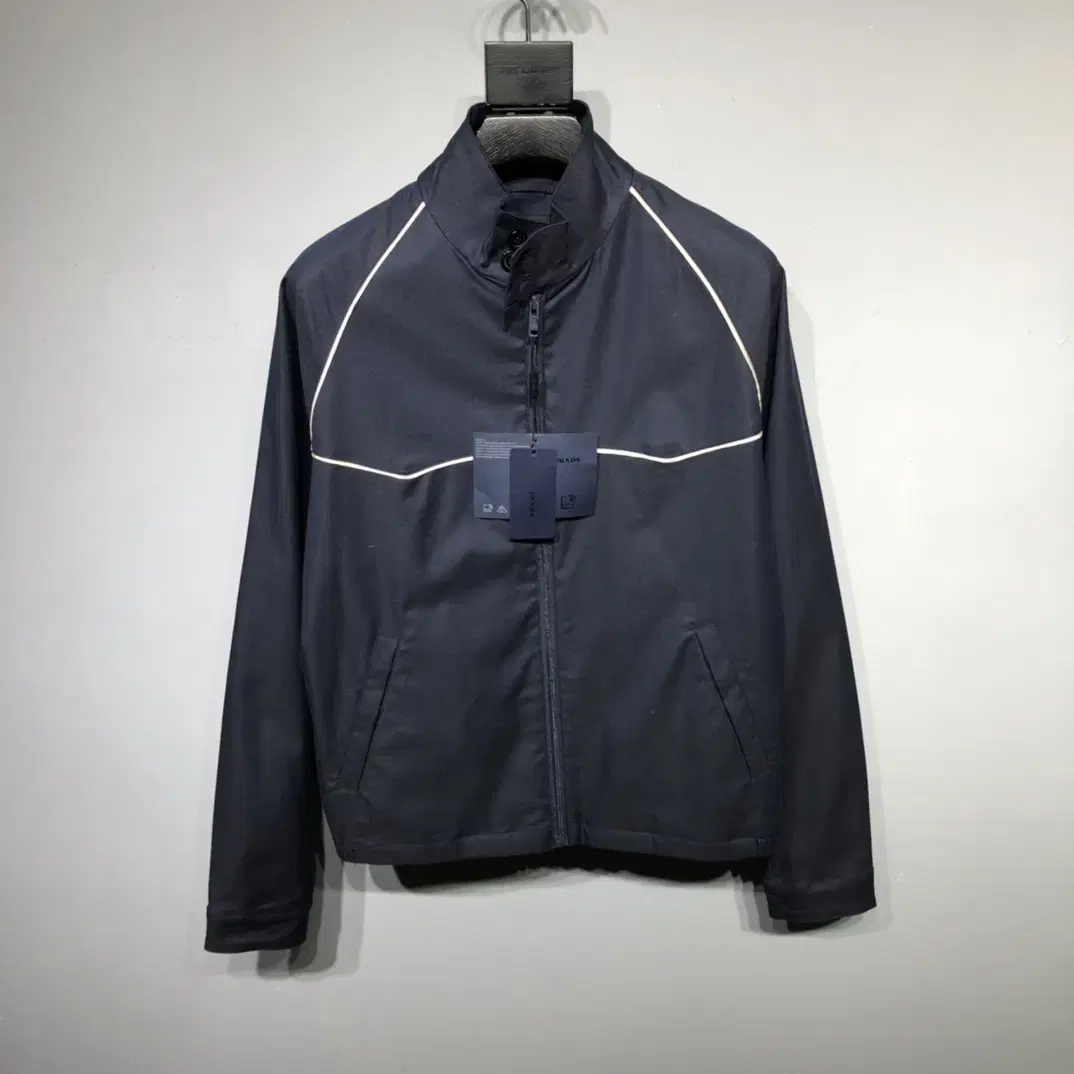 Prada Wool and silk blouson jacket coat bloo