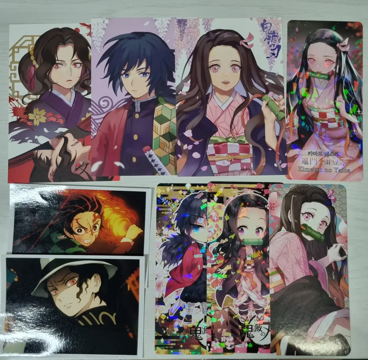 Demon Slayer Earblade Muzan Kizan Kiyu Tanjiro Nezuko postcard Kard Tek photocard Bulk