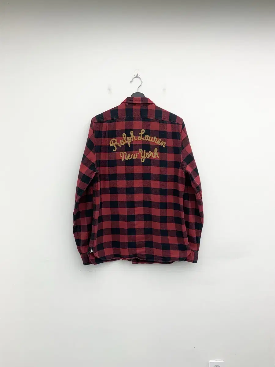 Polo Jins Company Red Flannel Check Lettering Shirt