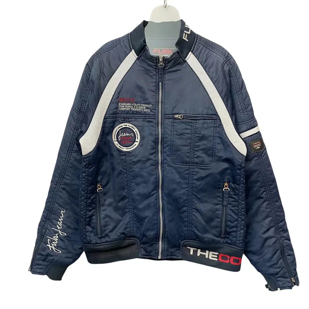 FUBU Rear Navy Patch Embroidered Layered Jumper Jacket 95