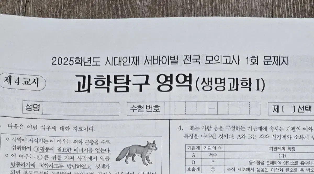 생명과학1 2025 시대인재 서바이벌, 인강 컨텐츠 실모 판매