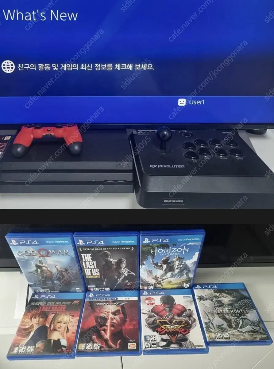 플스4 PS4 프로 1TB.게임타이틀7개.조이스틱 추가