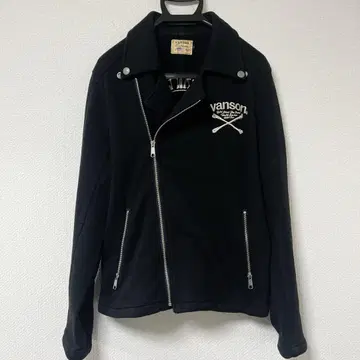 [레어] vanson leathers 밴슨 레더 스컬 자수 자켓 블랙