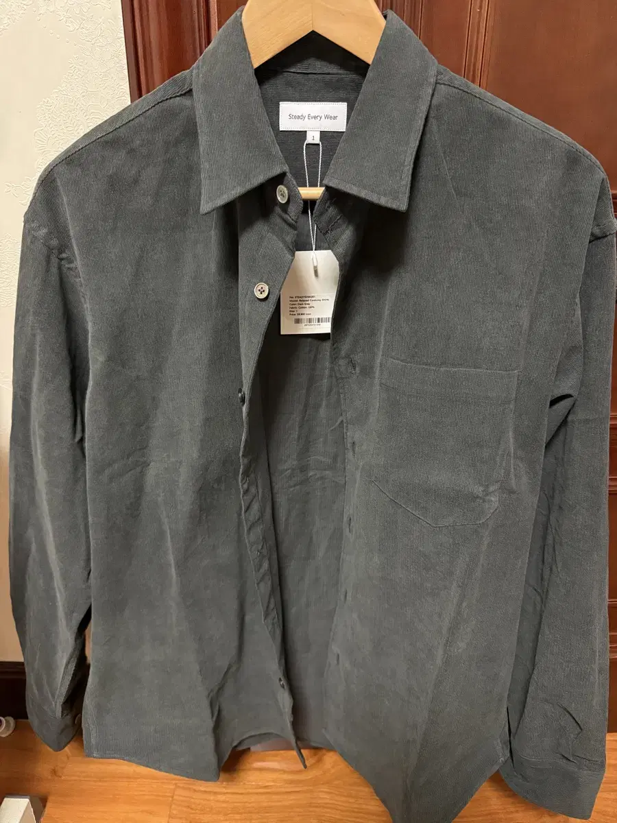 Steady Everywhere Wear Corduroy Shirt Dark Gray 1 Size New