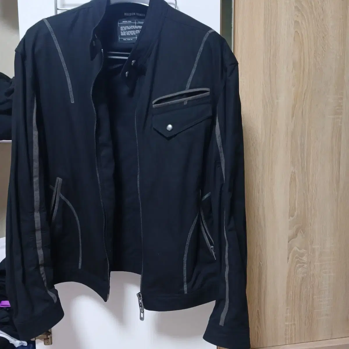 메종미네드 DIVISION LINE BIKER JACKET BLACK L