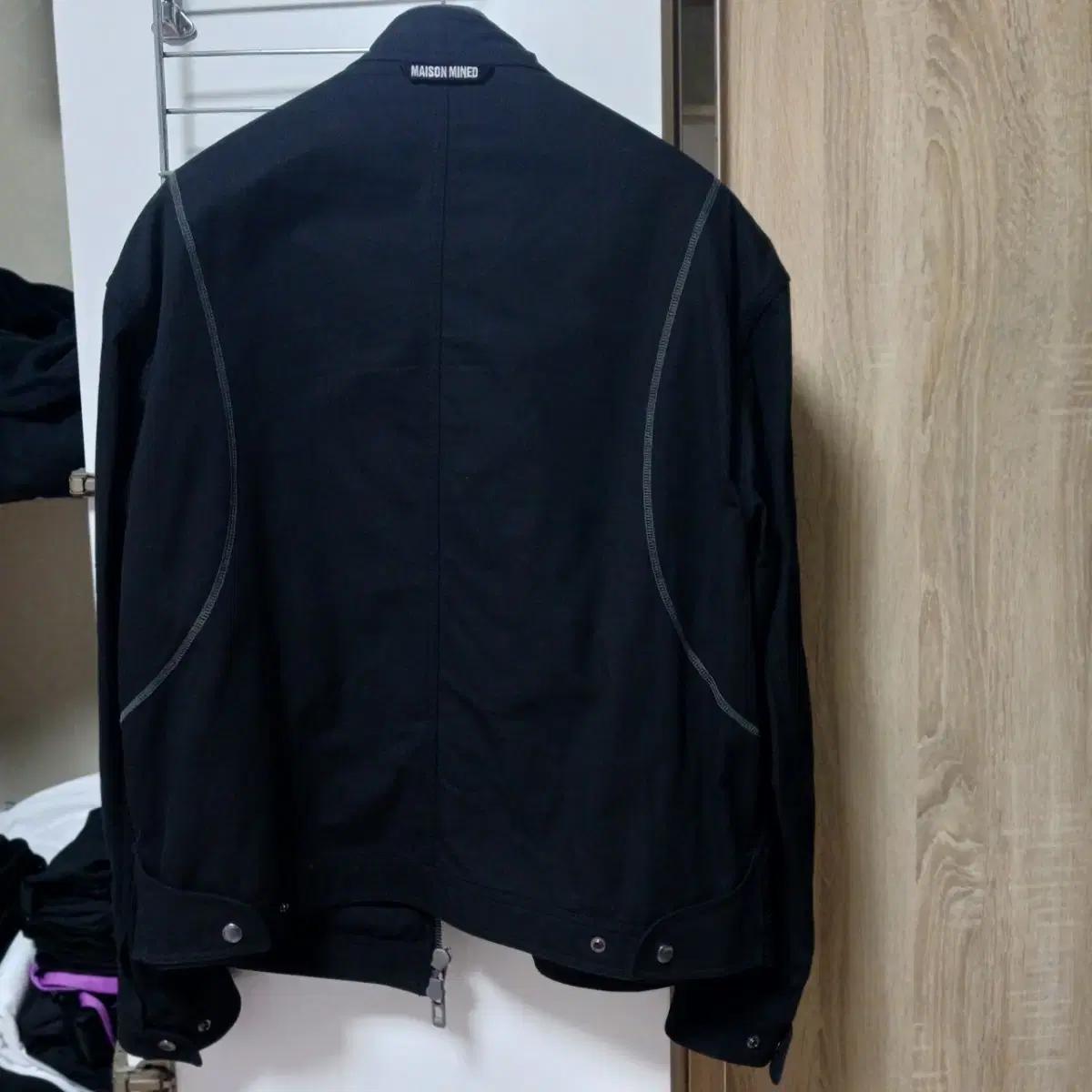 메종미네드 DIVISION LINE BIKER JACKET BLACK L