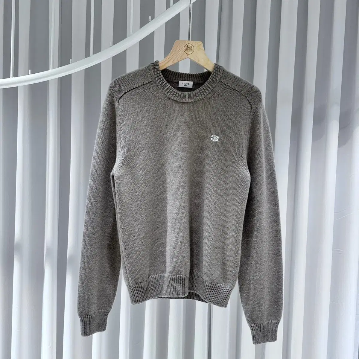 Celine Triope Logo Cashmere Knit / S