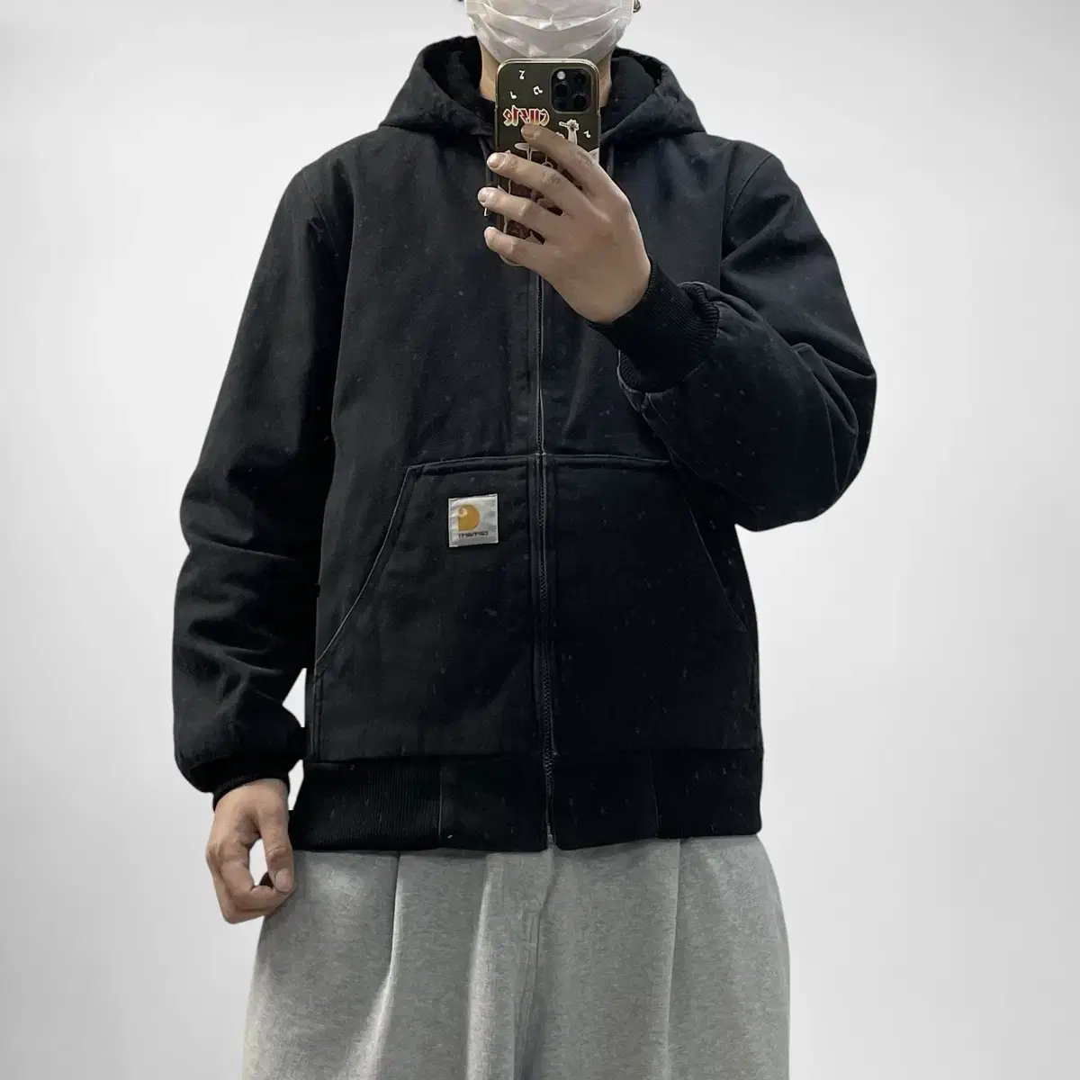 칼하트 Carhartt wip 덕 액티브 후드 자켓 블랙