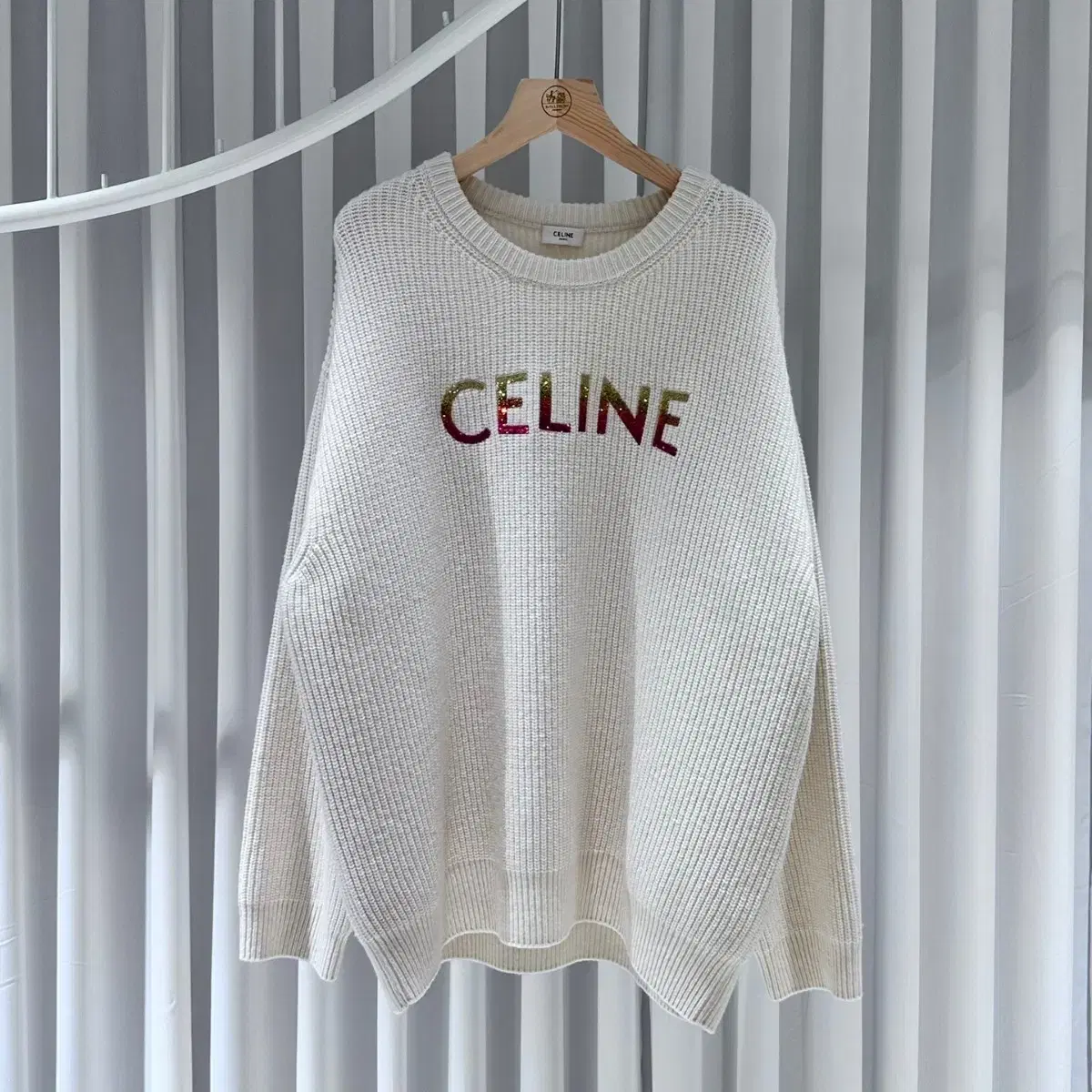 Seline Ribbed Wool Knit Ivory / XL