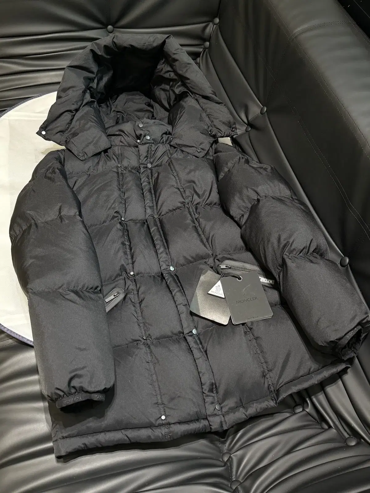 Moncler Men's Winter Black Hooded Jacket Coat Padded