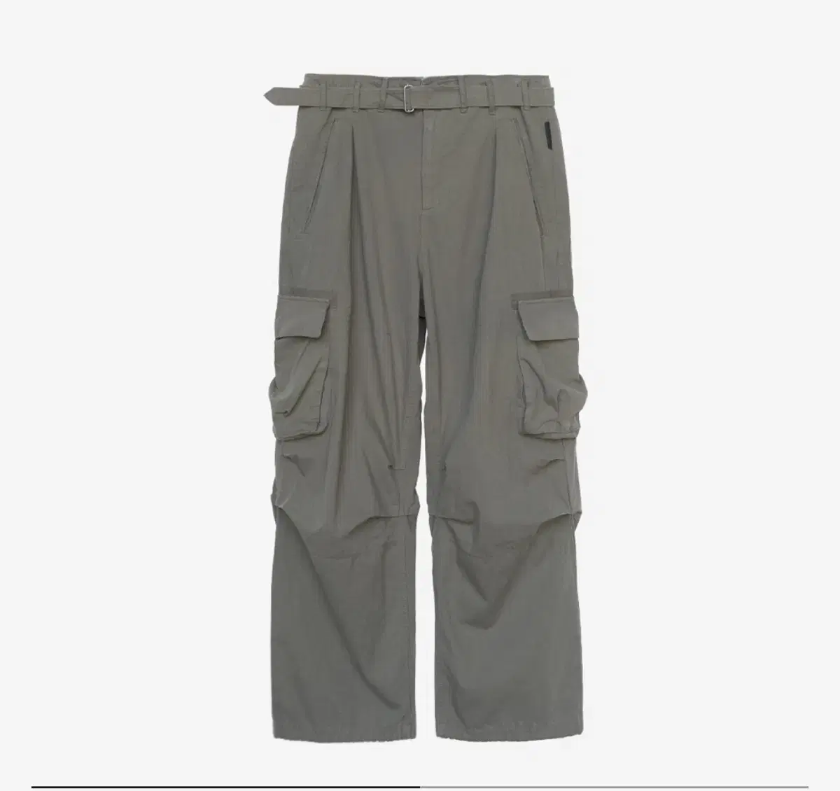 [2] Polyester Belted Cargo Olive Gray