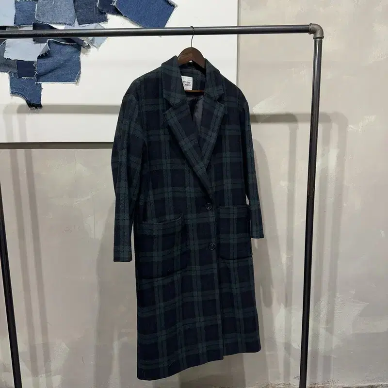 (95) Studio Tomboy Casual Classic Check Long Coat