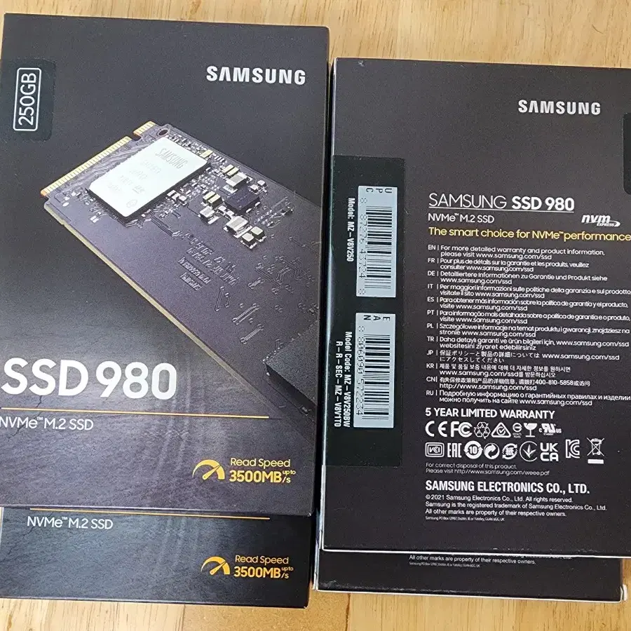 삼성 980 SSD 250GB/미개봉/원10, 24년 문서,무료 설치가능