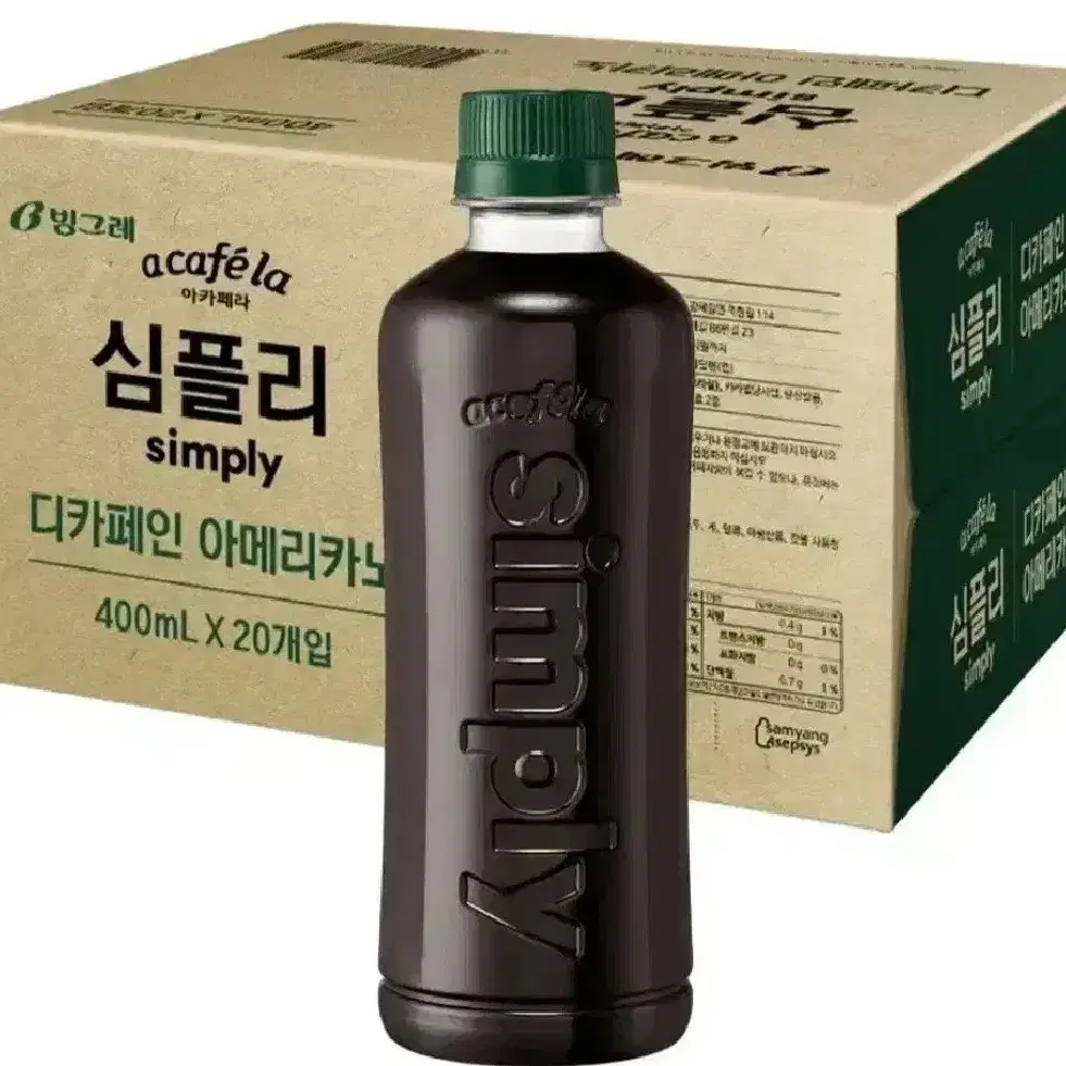 아카페라 심플리 디카페인 아메리카노 커피 400ml 20개