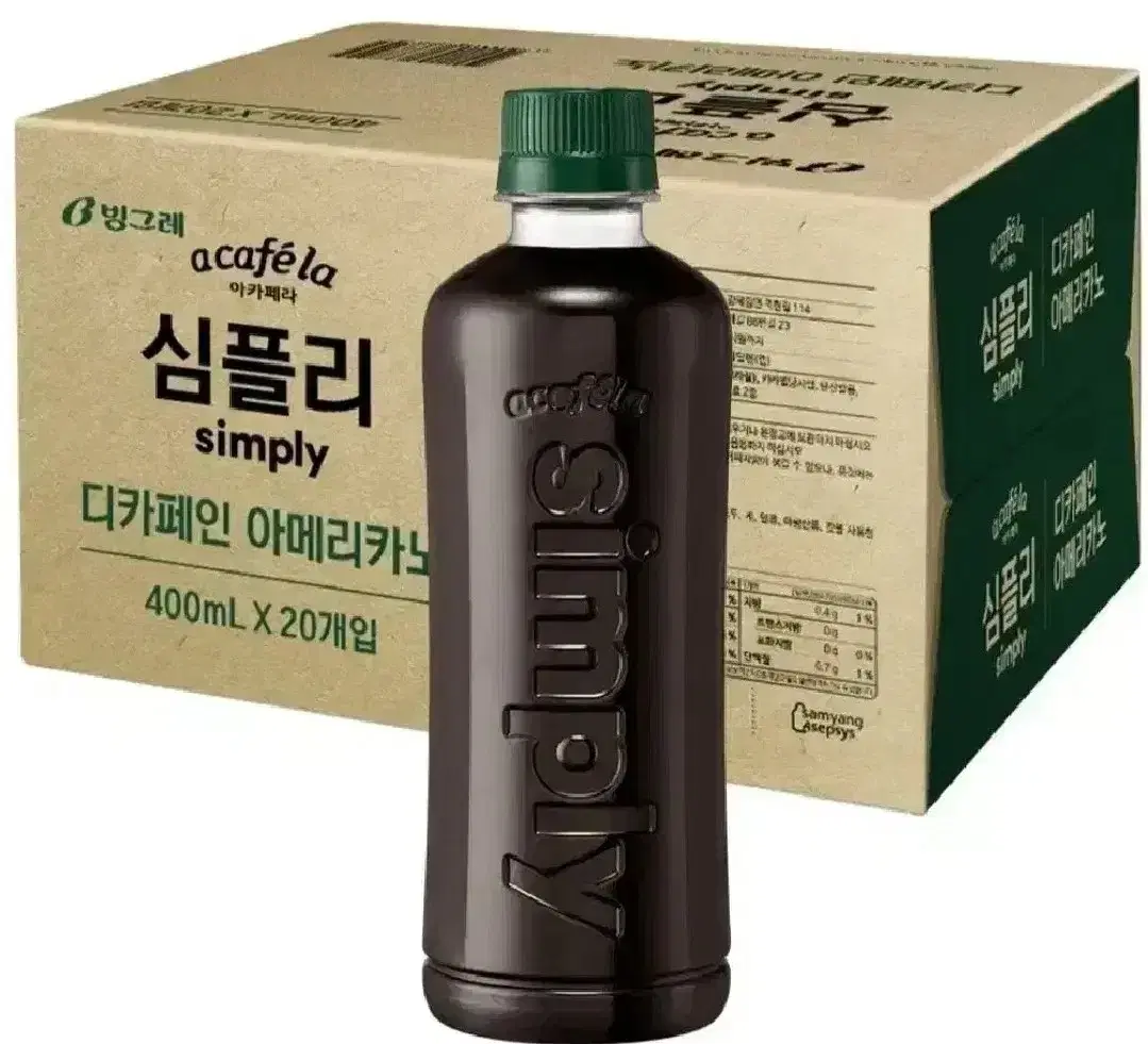 아카페라 심플리 디카페인 아메리카노 커피 400ml 20개