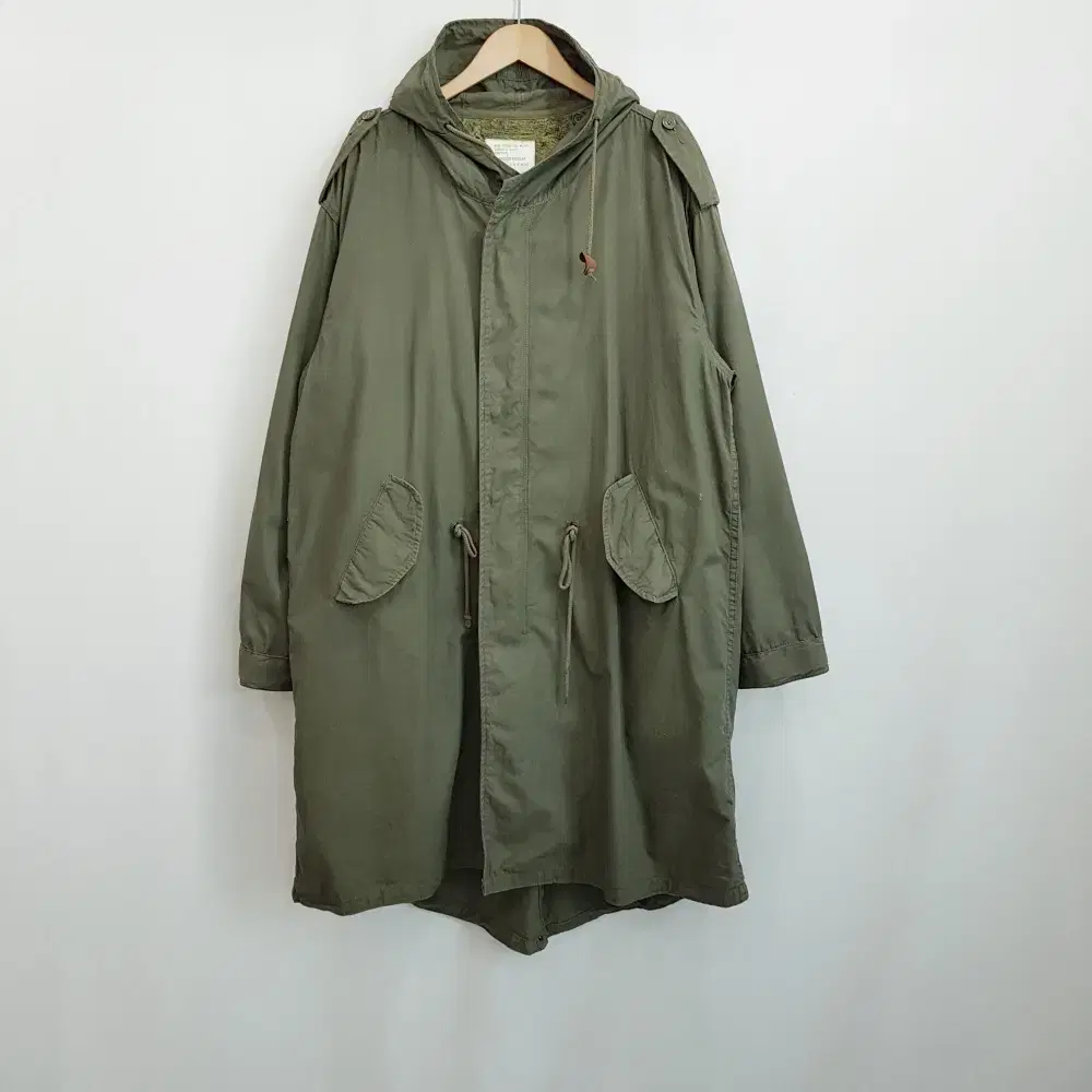 Vintage Real Military Casual Hooded Long Field Jacket Men's M H58