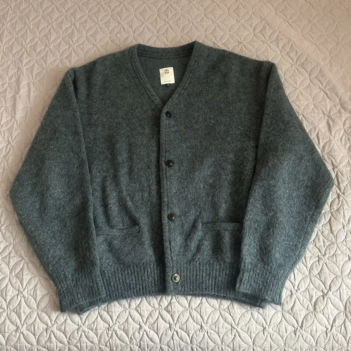 Polythene and mohair cardigan bloo size 3