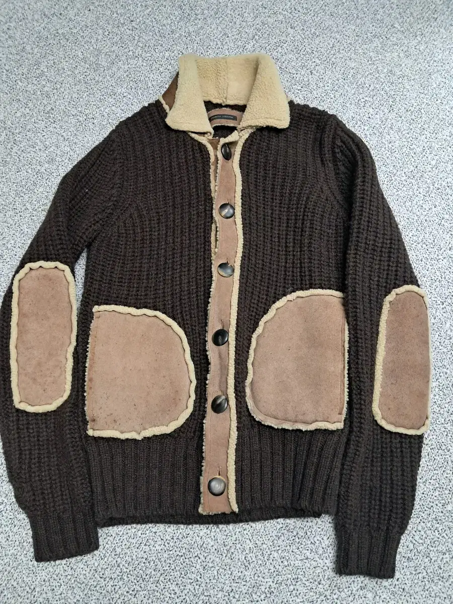 Roberto Colina Elbow Patch Wool Cardigan Shareable