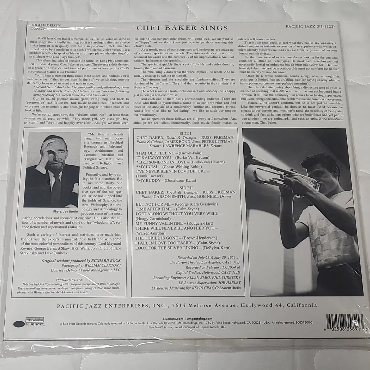 챗베이커 Chet Baker 싱즈 Sings LP (블루노트톤)