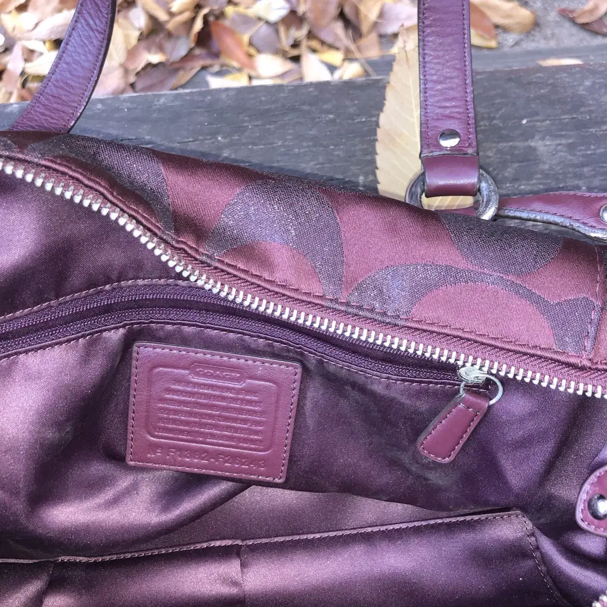 Vintage Coach burgundy tote bag