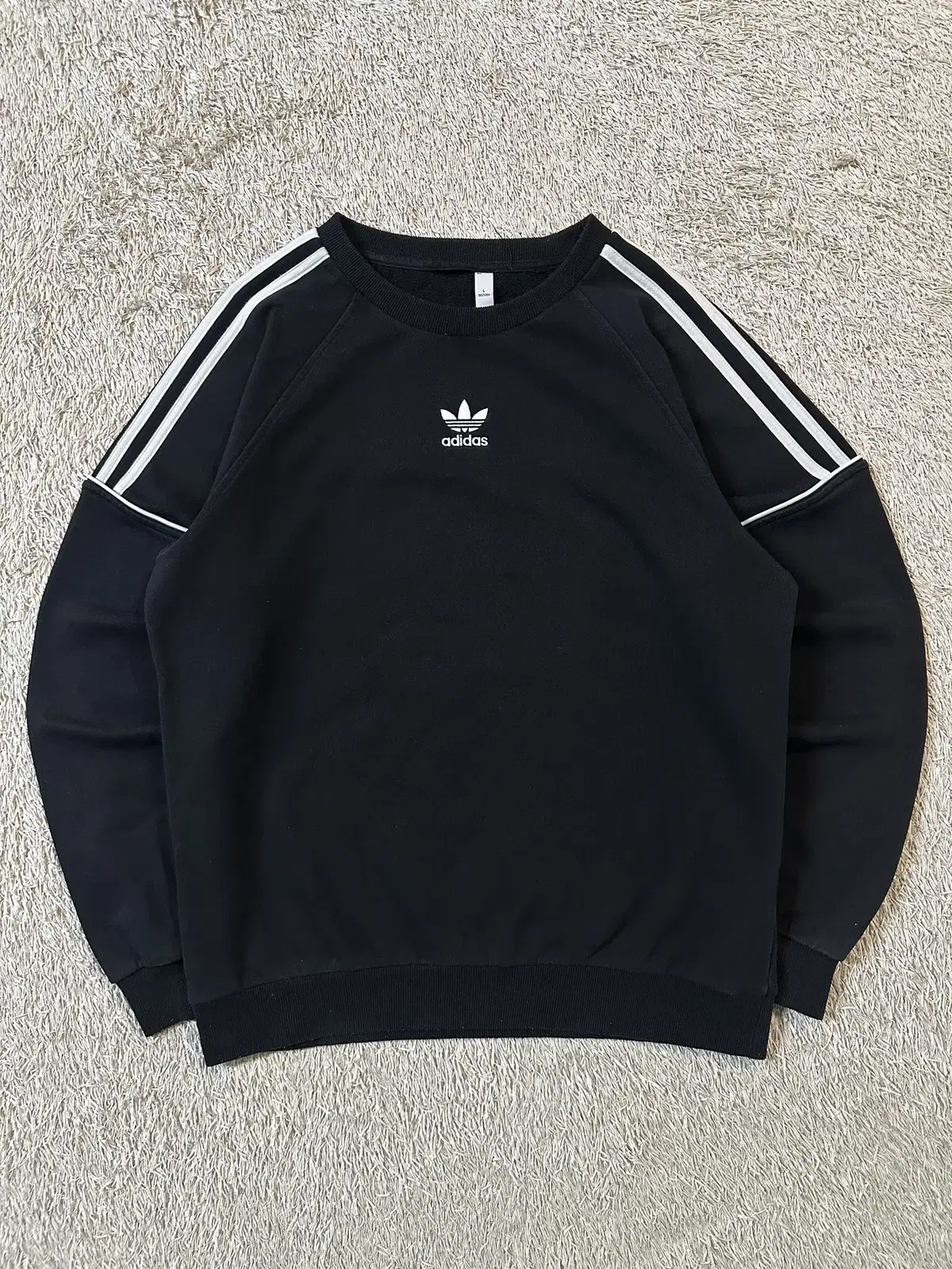 [L] Adidas ADIDAS PIPE CREW Men's Tops Black