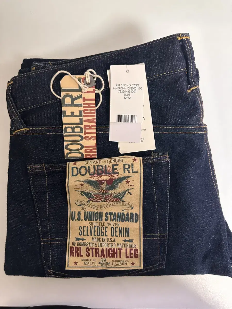 Double RRL (RRL) Straight Leg Selvedge 32x32