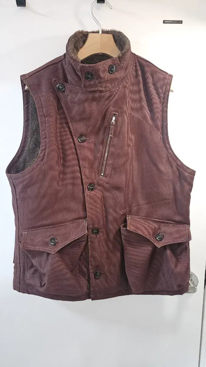 Freewheelers Aviator Vest(Size 42, Red-Brown)