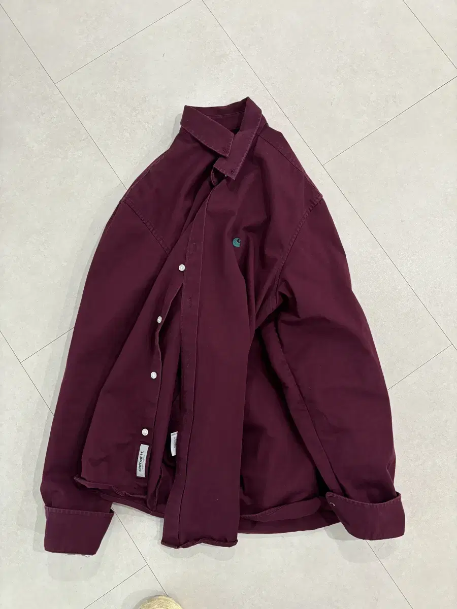 Calhart Whip WIP Shirt Burgundy Wine Red