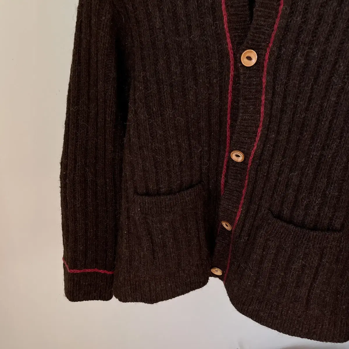 GAIJIN made wool100% Hoodie Cardigan 페루제