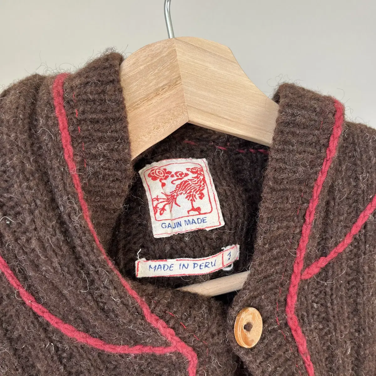 GAIJIN made wool100% Hoodie Cardigan 페루제