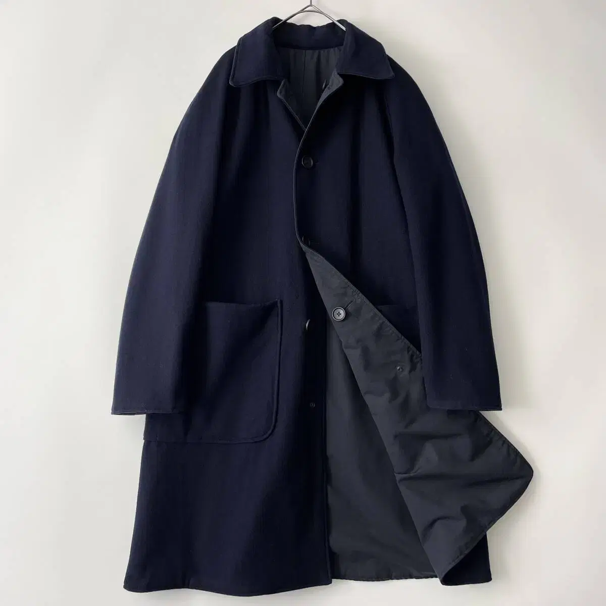 Nigel Carbon Wool Balmacan Coat