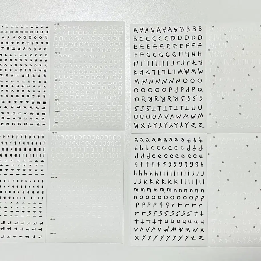 아이코닉 알파벳 숫자 한글 스티커 세트