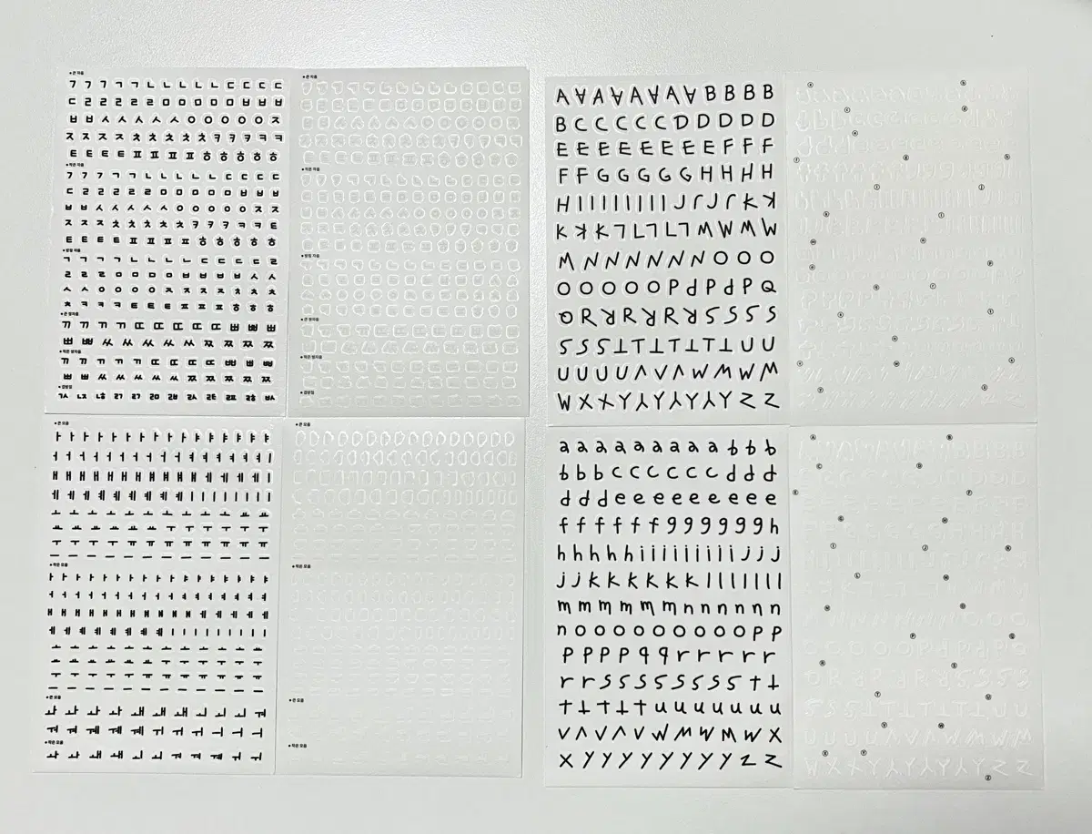 아이코닉 알파벳 숫자 한글 스티커 세트
