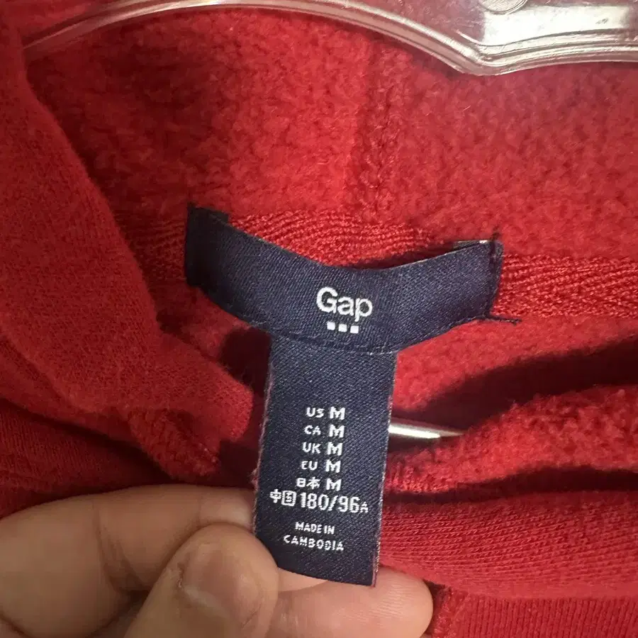 GAP 레드 후드티 M