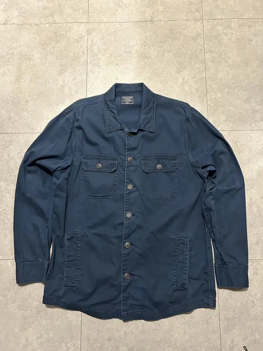 00s Abercrombie Navy Canvas Cargo Pocket Workshirt 105SIZE