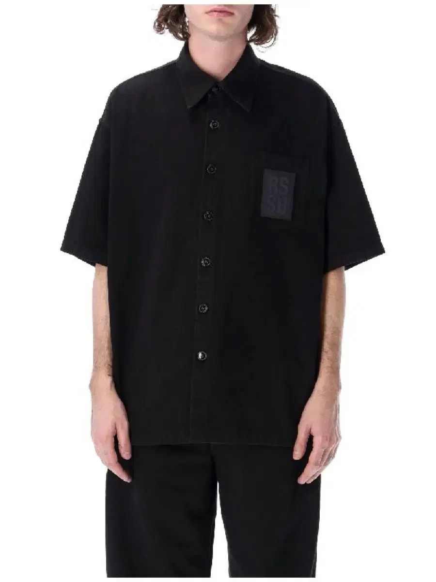 [M]Raf Simons Logo Patch Short Sleeve Shirt 23ss