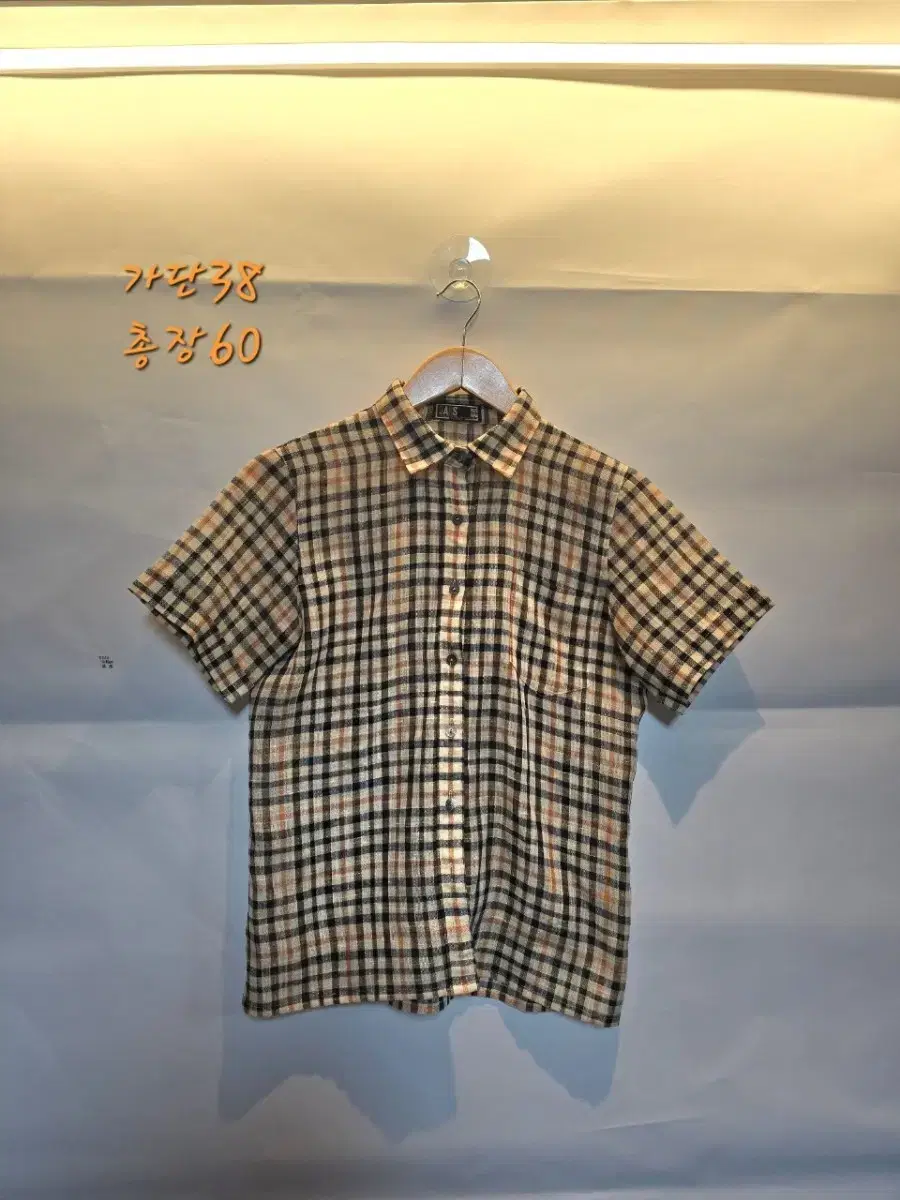 DAKS Check patterned linen short sleeve shirt