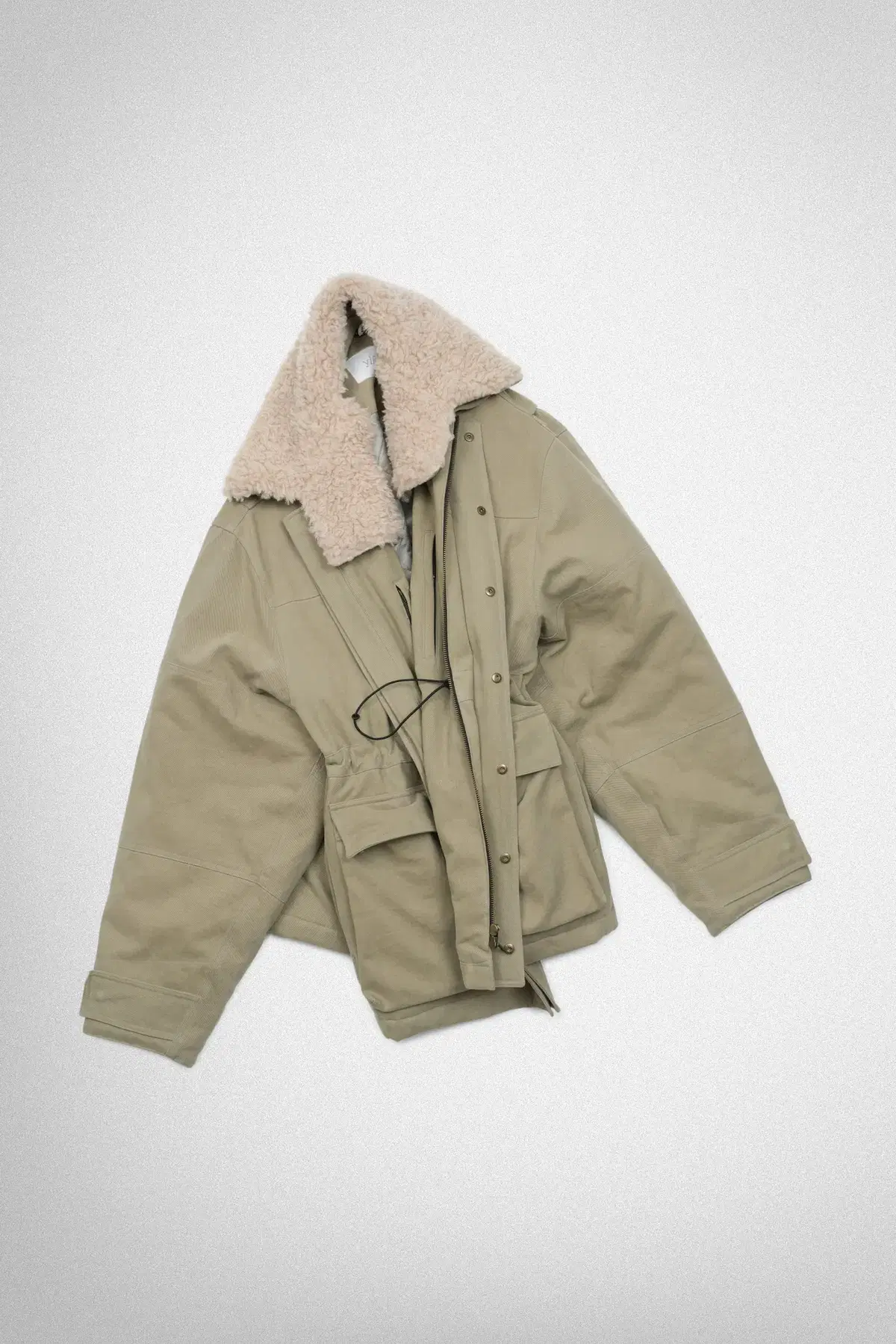 YIYAE Shearling Work Coats_Fade Green L