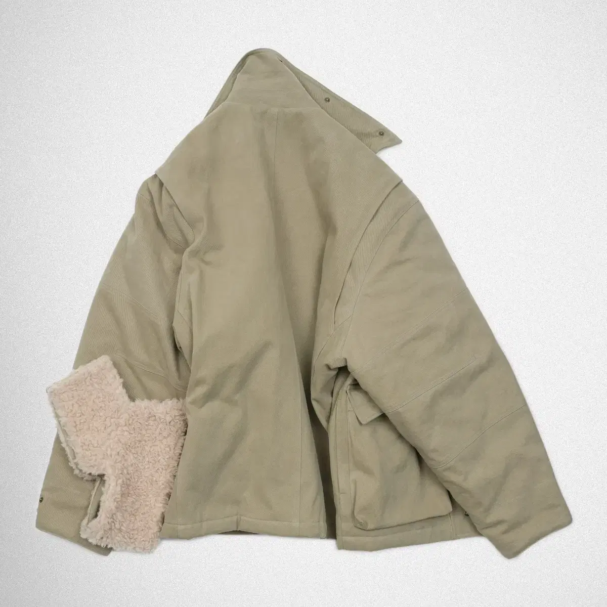 YIYAE Shearling Work Coats_Fade Green L