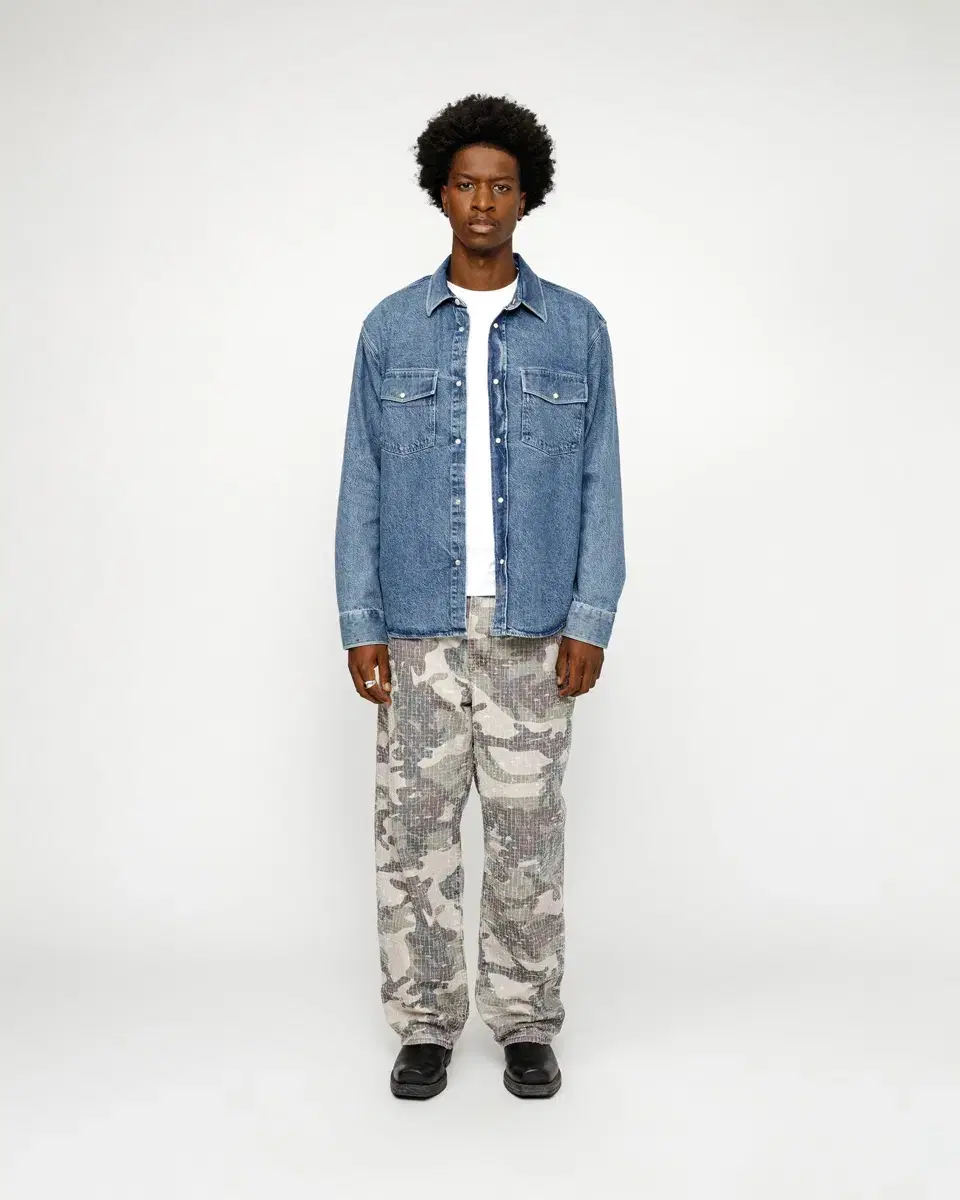 [XL] Stussy Boxy Western Denim Work Shirt