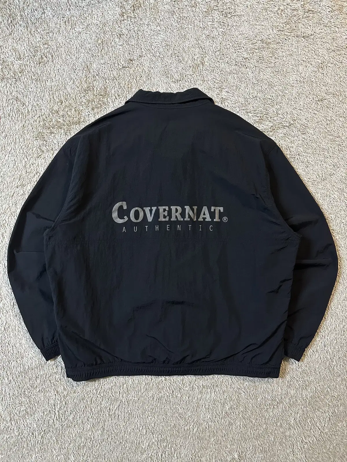 [L] COVERNAT Ascentic Big Logo Track Windbreaker Jacket Black